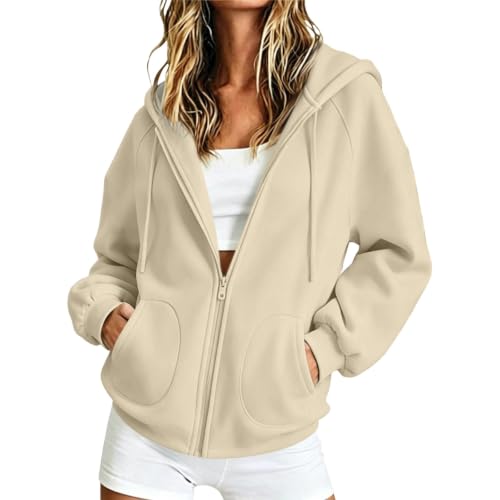 Zip Up Hoodie Women 2026 Y2k Casual Sweatshirt Oversized Long Sleeve Fall Winter Comfy Track Jackets with Pockets - image 1