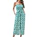 Générique Femme ÉTé Bandeau sans Manches Epaule Nu Bustier Combinaisons Mode Imprimé Floral Pantalons Jambe Large Jumpsuit Rompers sans Manches à Pois pour Femme Taille Haute Jambe Large