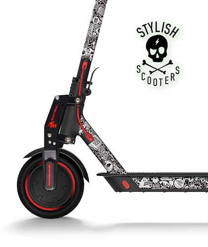 STYLISH SCOOTERS Bomb Black Vinyl für Elektroroller, Jugendliche, Unisex, Mehrfarbig, universell