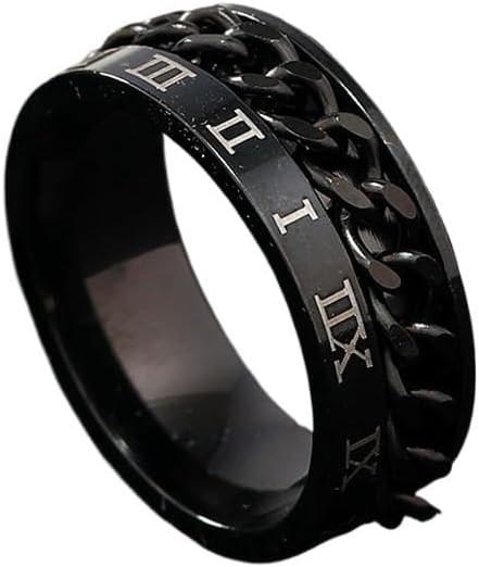Stainless steel jewelry rotating chain titanium steel ring
