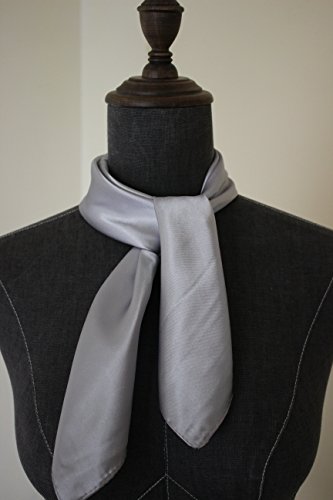 Silk square scarf pure color head scarf blend neckerchief (silver)4