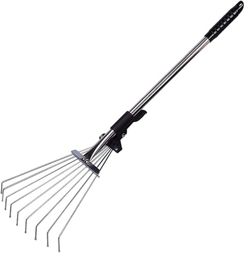Hir Enterprise Adjustable Metal Garden Leaf Rake – Expandable Yard ...