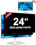 [2-Pack] Privacy Screen For Computer Monitor, 24-Inch 16:9 Aspect Ratio; Anti Spy/Bule Light/Glare And Eye Protection, 2 Install Ways Removable For Office, Airport, Cafe And Other Public Area; Diagonal 24 Inches, Width 20.92 Inches, Height 11.77 Inches