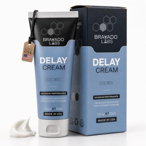 Image of Bravado Labs Delay Cream for Men Benzocaine Topical to Stay Hard and Last Longer in Bed - Retardantes para Caballeros - Long Lasting Personal Gel