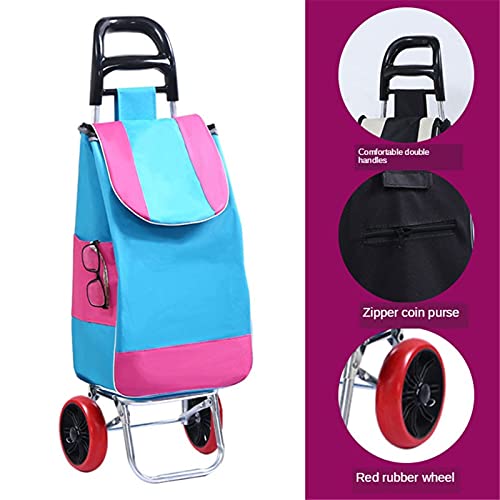 Faltbarer Einkaufstrolley mit 2 Rädern, leicht, tragbar, große abnehmbare Tasche für einfachen Transport, ideal für Lebensmittel und tägliche Besorgungen – Bild 6