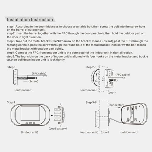 Mirilla digital inteligente Kichvoe con pantalla y gran angular de 90 grados para puertas 3