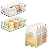iDesign Stackable Pantry Bins with Handles, 2 Small Bins and 1 Medium Bin, 3 Pack, Clear, Made in USA