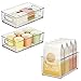 iDesign Plastic Storage Organizer Bin with Handles for Kitchen, Fridge, Freezer, Pantry, and Cabinet Organization, BPA-Free, Set of 3, Clear