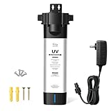 iSpring UVF20 Whole House LED UV Water Filter System, Up to 11 Years Long-Life LED UV Water Purifier with Built-in Automatic Flow Control, Mercury-Free, 3/4' MNTP Inlet Outlet, Up to 12 GPM