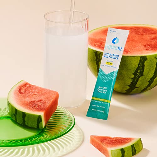 Liquid I.V. Hydration Multiplier - Watermelon - Hydration Powder Packets | Electrolyte Drink Mix | Easy Open Single-Serving Stick | Non-GMO | 16 Sticks