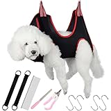 6 In 1 Haustier Körperpflege Kit - 1 x Hundehalter für die Fellpflege, 4 x S-Haken, 2 x Verlängerungsband, 1 Nagelknipser, 1 x Pflegekamm, 1 x Nagelfeile