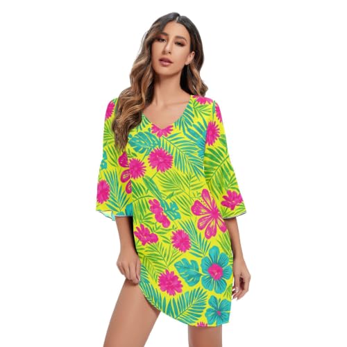 Robe en mousseline fluide col V pour vos soirées d'été