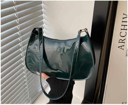 Image of Patent Leather Clutch Purse Shiny Evening Handbags for Women Armpit Shoulder Bag MINI Hobos