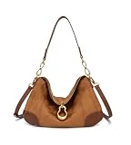 KingTo Small Hobo Shoulder Bag for Women, Retro Metal Pendant Satchel Purse