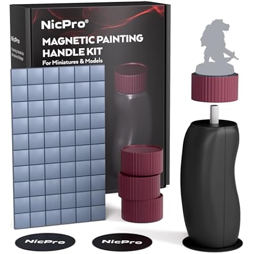 Nicpro Miniature Painting Handle Kit, 360° Rotating Miniature Holder