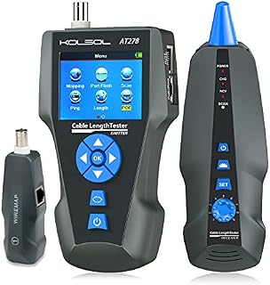 KOLSOL Network Cable Testers, AT278 NF-8601S TDR Multi-Functional LCD Wire Tracker for RJ45, RJ11, BNC, Metal Cable,PING/POE Cable Length Test with Port Flashing