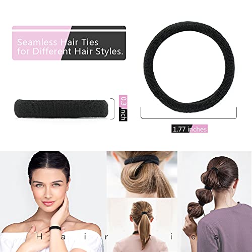 Dreamlover Hair Ties For Thick Hair, Hair Bands For Women's Hair, Ponytail Holders, Black Hair Ties For Girls, Ouchless Hair Ties No Damage, 50 Pieces #TOP1
