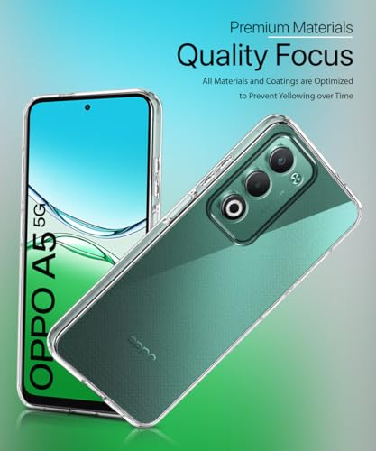Image of WOW IMAGINE Transparent Back Cover Case for Oppo A5 5G | Raised Bumps for Full Device & Camera Protection Shockproof TPU Silicone Back Case Mobile Cover - Transparent