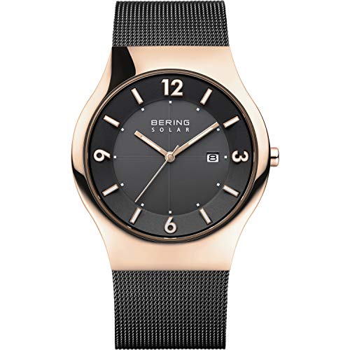 BERING Time 14440-166 Mens Solar Collection Watch with Mesh Band.