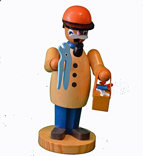 yanka-style Räuchermännchen Räuchermann Räucherfigur Rauchfigur Schlosser ca. 15 cm Hoch, aus Holz, Weihnachten Advent Geschenk Dekoration (20102)