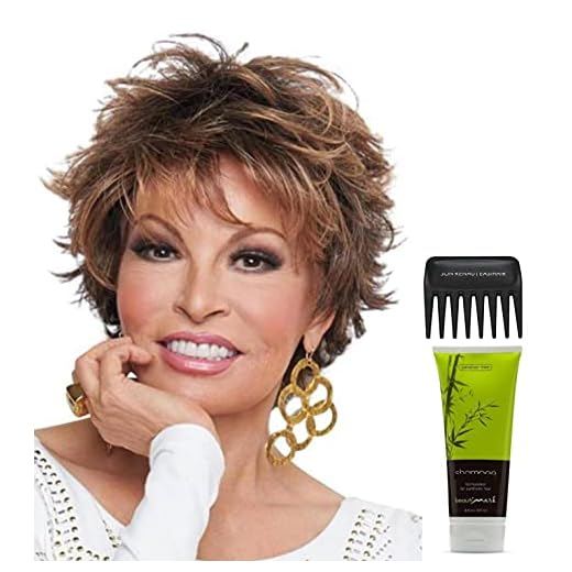 Bundle - 4 items: Voltage Wig by Raquel Welch, Christy's Wigs Q & A Booklet, BeautiMark Synthetic Shampoo & Wide Tooth Comb - Color:R829S+