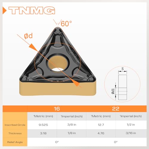 CDBP Dreh-Wendeschneidplatte TNMG 220408 für universelle Stahlbearbeitung - TiN Beschichtung, 10 Stück