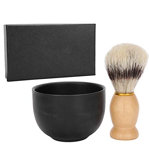 UMDHAIYI Juego de jabonera y brocha de afeitar, diseño compacto, portátil para viajes, cerdas suaves, elegante decoración de baño, ideal para hombres