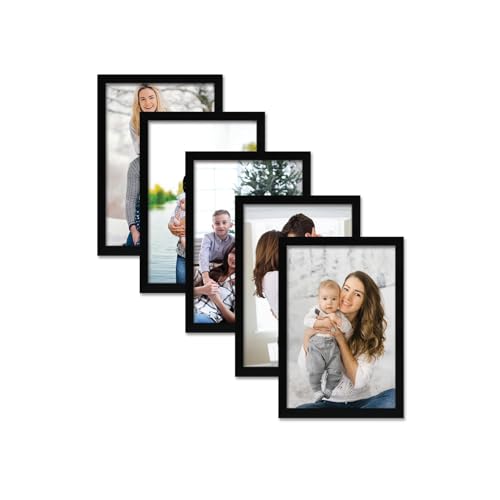 Image of A4 Size Photo Frame For Wall Set of 5 Black Picture Frame For Home and Office Decoration, Size -8x12 Inches (Design 05)