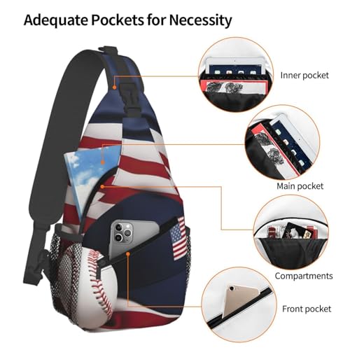 American Flag And Baseball Stylish Men'S Messenger Bag - Durable Polyester, Huge Capacity & Adjustable Strap4
