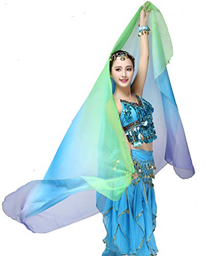 Women's Belly Dance Gradual Colorful Chiffon Scarf and Veil 2.5 * 1.2M3