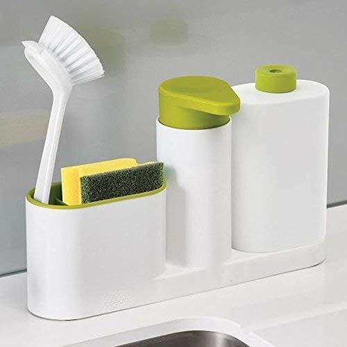 Entraxa 3 Section Sink Organizer for Bathroom and Kitchen, Sink Tidy Set Household Items - 2 Containers and A Sponge Brush Holder (B09M6P6VR8) Amazon Price History, Amazon Price Tracker