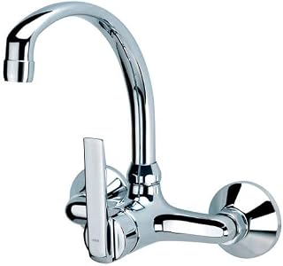 TEKA Grifo Cocina Monomando Mural, Caño Giratorio 180 mm, Aireador Anticalcáreo, Cartucho de Discos Cerámicos, Reductores de Ruido, Modelo IN 024