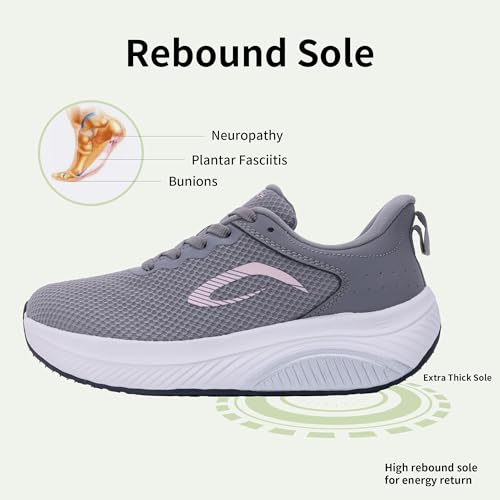 Image of Wide Toe Box Shoes Women Arch Support Walking Shoes for Plantar Fasciitis Wide Width Orthotic Tennis Sneakers