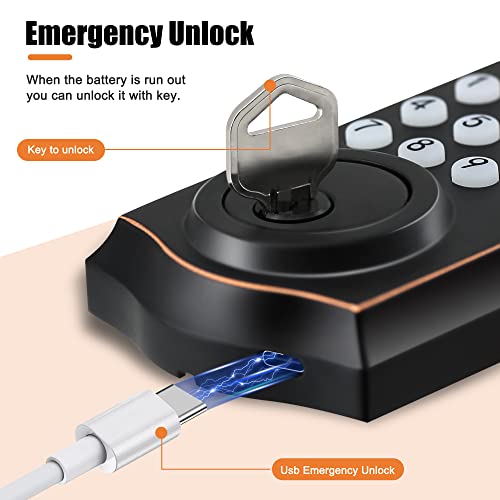 Electronic Keypad Deadbolt Lock And Handle Set, Keyless Entry Door Lock Deadbolt, Front Door Lock With Keypad And Handle For Left Or Right-Hand Doors, Auto Lock,Easy To Install, 50 User Password Black #TOP4