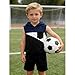 Voxikodex Size 3 4 Years Toddler Boys Clothes 2 Piece Color Block Sleeveless Hoodie Tank Tops & Shorts Set Boys Fashion Summer Outfits Set (Blue,3-4Y)