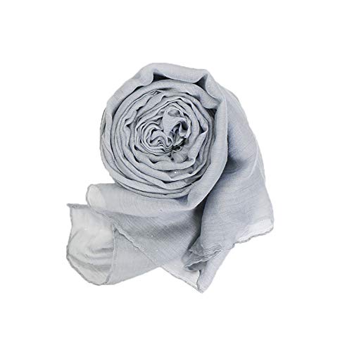 Hana's Womens Plain Glitter Maxi Viscose Hijab Scarf One Size (One Size, Light Grey)