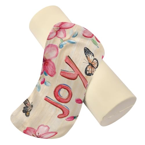 Almohada cilíndrica espuma viscoelástica 43 cm beige miniatura 2