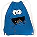 vanVerden Turnbeutel - Cookie Monster Keks-Monster - Karneval Fasching Kostüm - Rucksack & Stoff-Beutel mit Spruch, Farbe:Bright Royal (Blau)