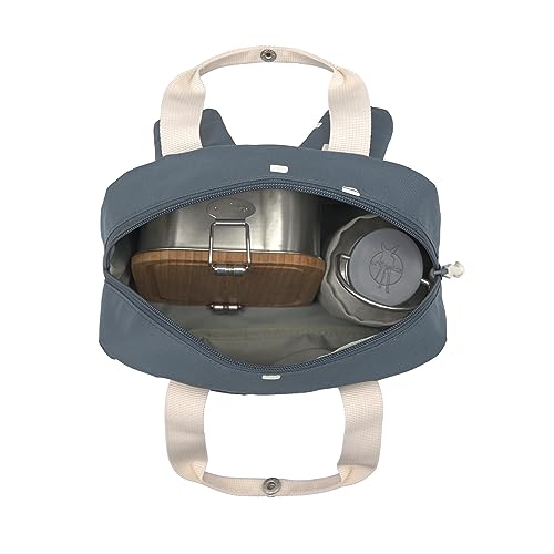 LÄSSIG Kinderrucksack mit Brustgurt Kindergartentasche Kindergartenrucksack 28 cm, 7 Liter, 3 Jahre/Mini Square Backpack Happy Prints Dunkelblau