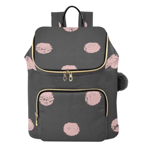 Sac à dos rose noir à pois motif vintage rétro avec options sac à main et de voyage