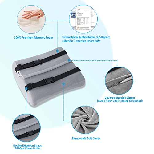 image for SAIREIDER Lumbar Support Pillow and Office Chair Cushion, Memory Foam 