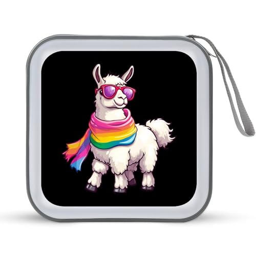 Cute Llama CD Case Portable DVD Holder Storage Organizer for Home Travel