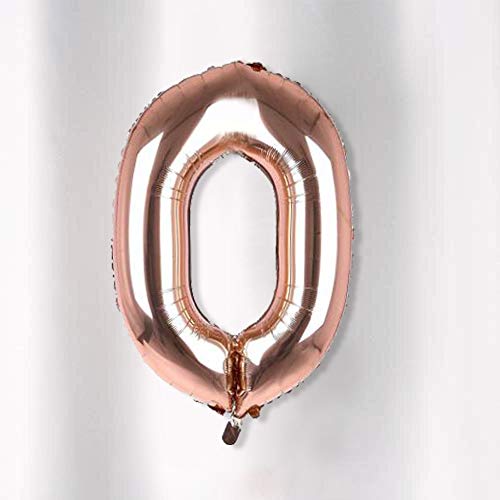 Image of AMFIN 0 Number Foil Balloon - Rose Gold