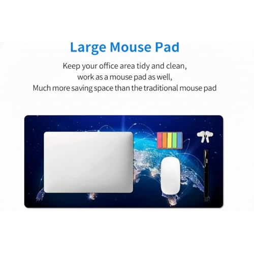 Image of Saco XXL Gaming Mouse Pad for PC - Large Desk Mat 900x400x3mm, Extended Non-Slip Rubber Base, Waterproof Surface, Earth Design, Big Keyboard Mouse Pad for Office & Home Setup