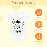 Laicaii Baby Announcement Bodysuit with Coming Soon 2026" Print, Pregnancy Announcement Ideas for Family Reveal, Newborn Baby Gifts Unisex Cotton Onesie, White Babys Grow for 0-3 Months Infant Wear - Image 2