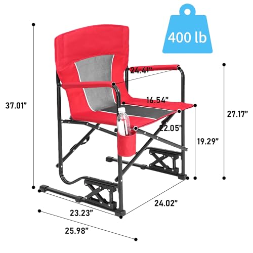 PROHIKER Silla Plegable para Camping Exterior PR-ZHJM018-RD Rojo miniatura 3
