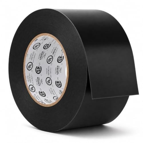 Image of GGR Supplies EL7566-AW Professional Grade Black PVC Electrical Tape, 2 Inch x 66 Feet, 8 Mil, UL /CSA /CE Listed, 600V Flame-Retardant Tape for Wire Insulation, Splicing, Bundling and Maintenance