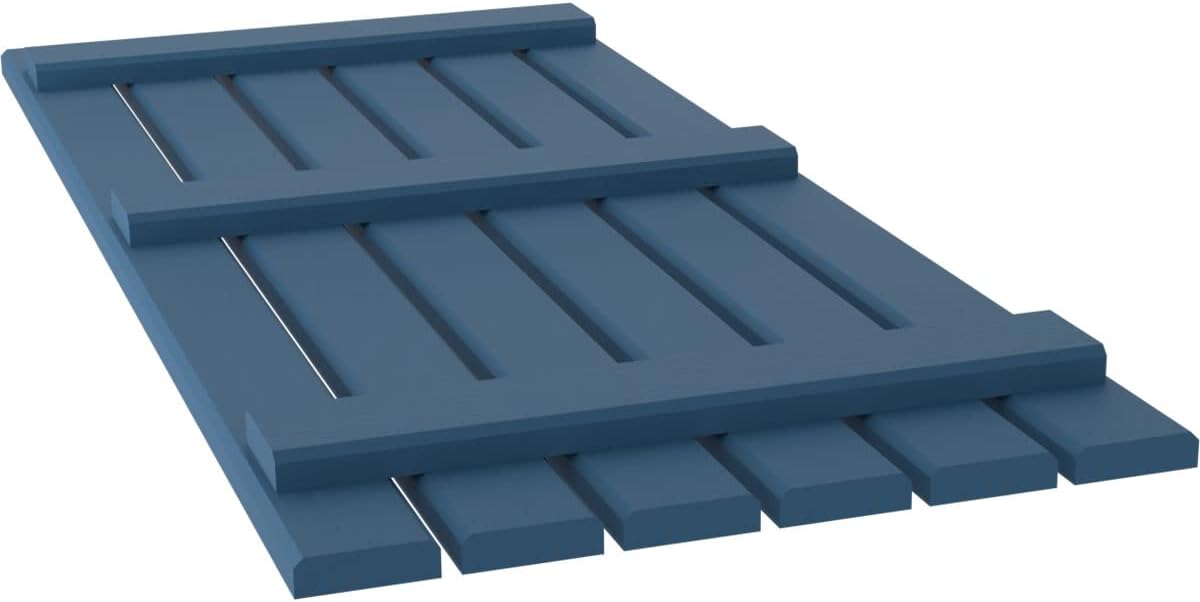 Ekena Millwork ARW401SB623X73HBH Americraft Six 3 Exterior Real Wood Spaced Board-n-Batten Shutters (Per Pair), Sojourn Blue