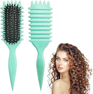 Curly Hair Brush, Curl Defining Brushes, Styling Brush for Curly Hair, Shaping and Defining Curls Brushes for Women (Green)