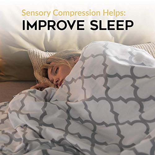 Image of YnM Weighted Blanket and Duvet Covers a€ inch Hot and Cold Duvet Cover Set (3 Pieces) a€ inch (Lattice Scroll, 60''x80'' 18lbs), Suit for One Person(~170lb) Use on Queen /King Bed
